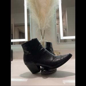 Black ankle height booties